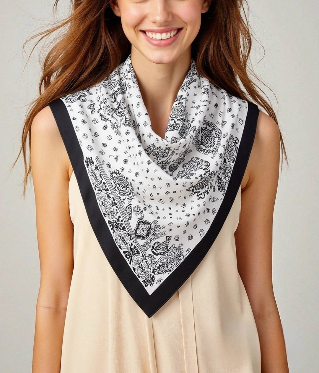 Printed Triangle Scarf – Bandana Style Wrap / Shawl