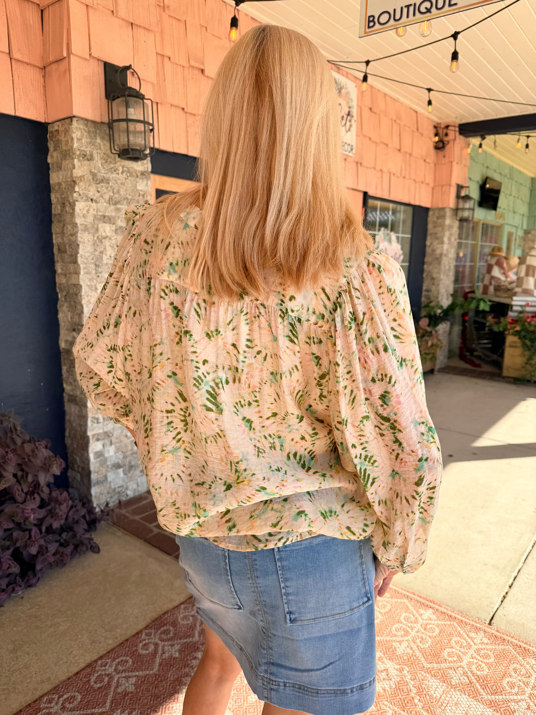 Tribal Flowy Dolman Sleeve Blouse With Self-Covering Buttons - Cactusclay