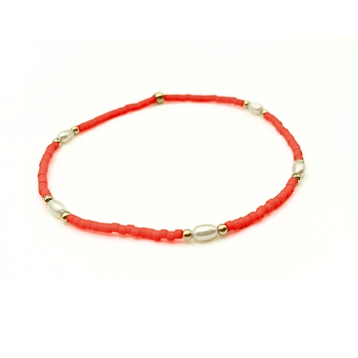 Game Day Gold-Filled &amp; Natural Rice Pearls Waterproof Bracelets