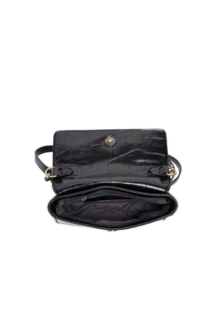 Wilma Faux Croc Mini Flap Top Handle Crossbody