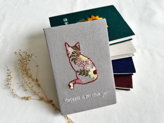 Handmade Journal with Cute Embroidery & Inspirational Quote, Collection Rory ✅