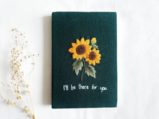 Handmade Journal with Cute Embroidery & Inspirational Quote, Collection Rory ✅