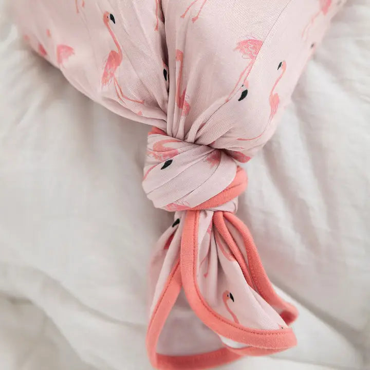 Emerson &amp; Friends Fancy Flamingos Bamboo Gown and Hat Newborn Baby Gift Set