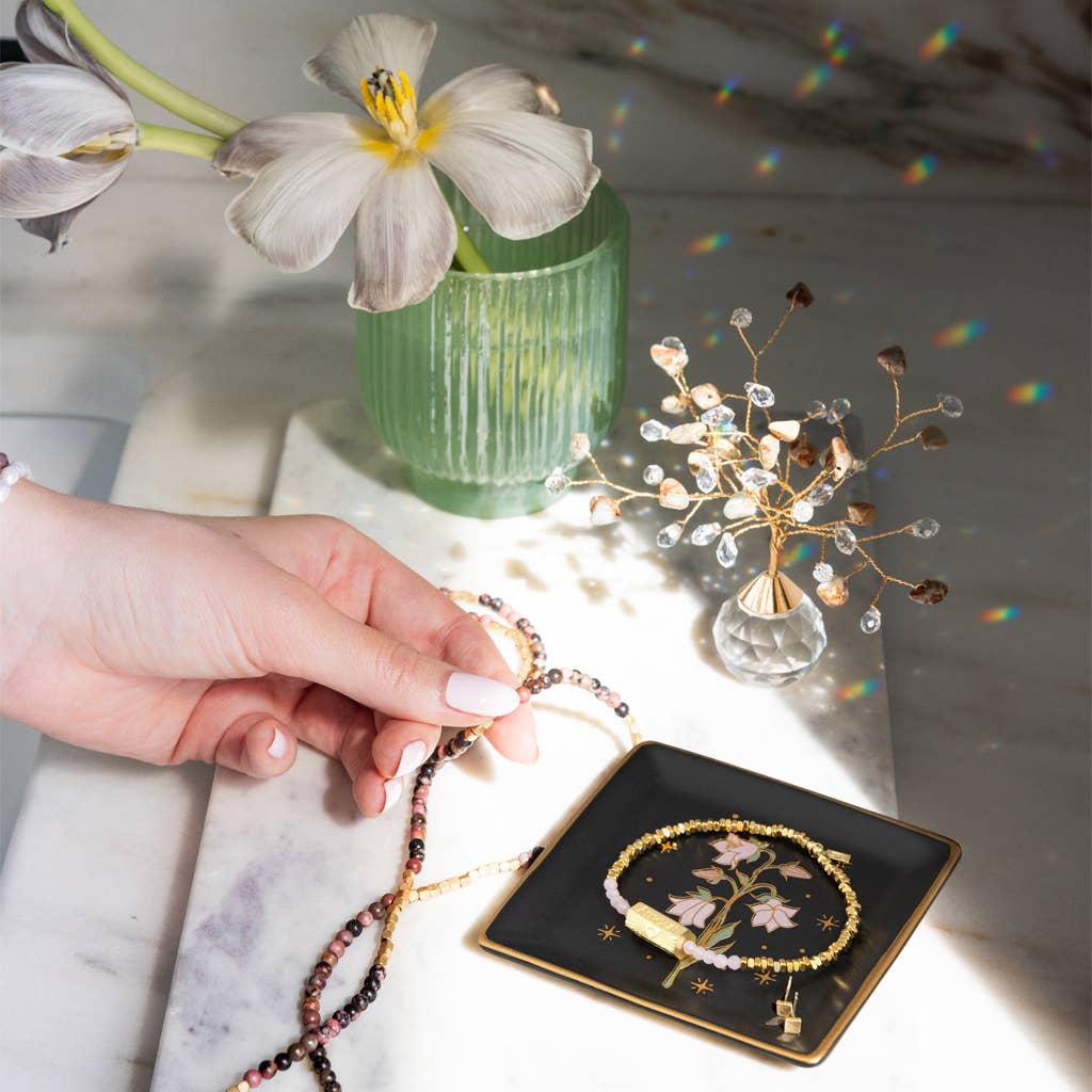 Jewelry Dish &amp; Stud Earring Set - Sun Rays/Cream