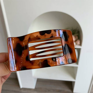 Elegant Rectangle Tortoiseshell & Solid Color Hair Clips