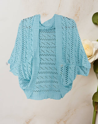 Two-Way Hollow Out Open-Front Sweater/Scarf