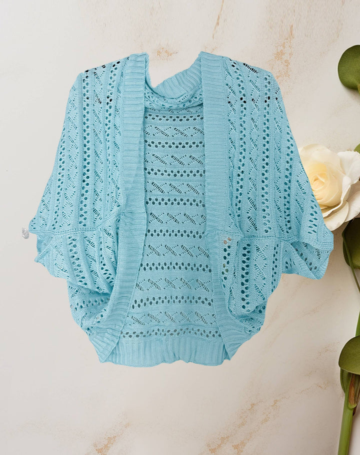Two-Way Hollow Out Open-Front Sweater/Scarf