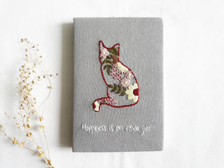 Handmade Journal with Cute Embroidery & Inspirational Quote, Collection Rory ✅