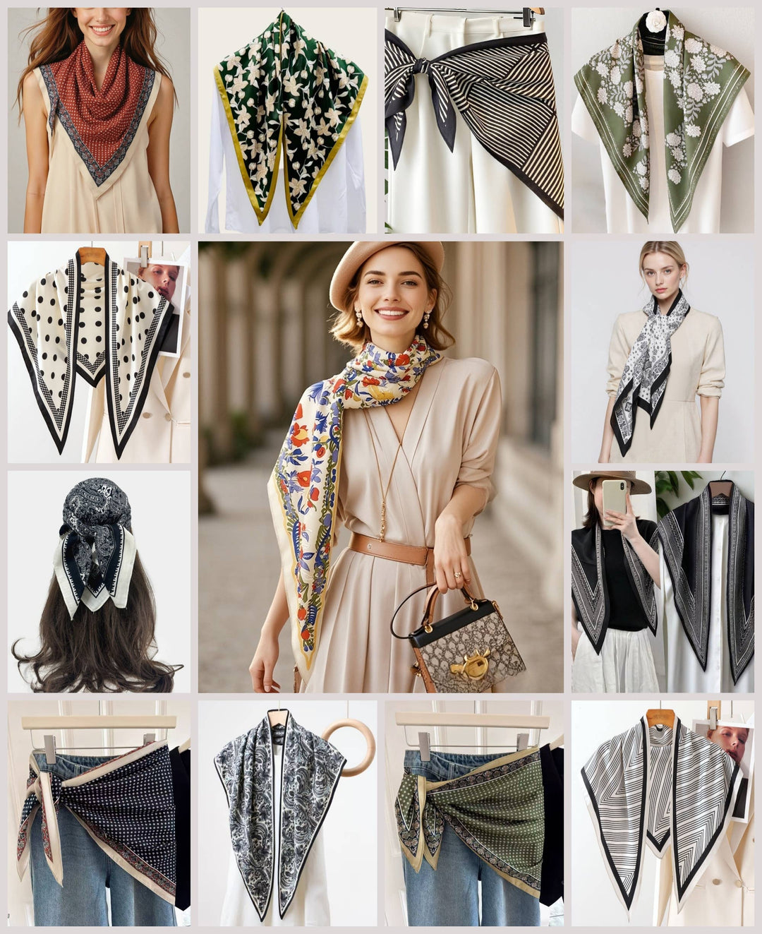 Printed Triangle Scarf – Bandana Style Wrap / Shawl