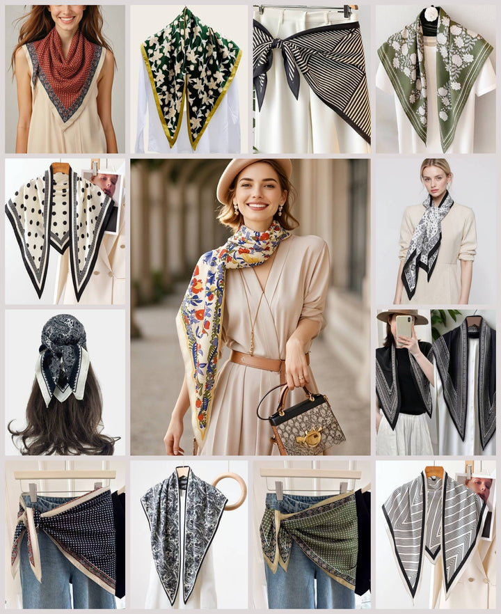 Printed Triangle Scarf – Bandana Style Wrap / Shawl