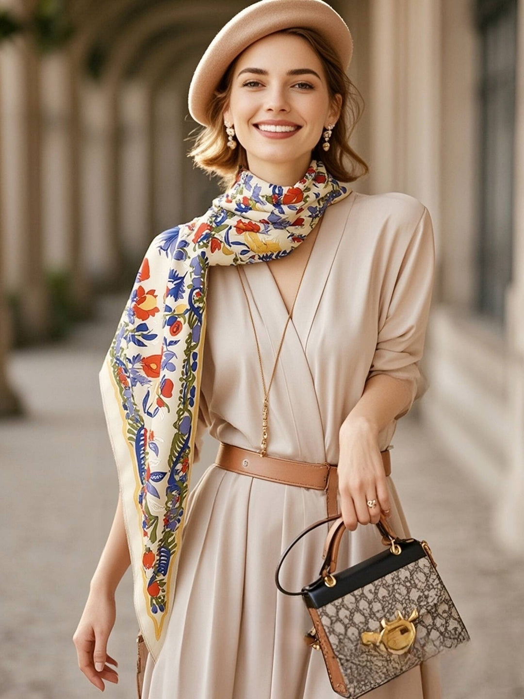 Printed Triangle Scarf – Bandana Style Wrap / Shawl