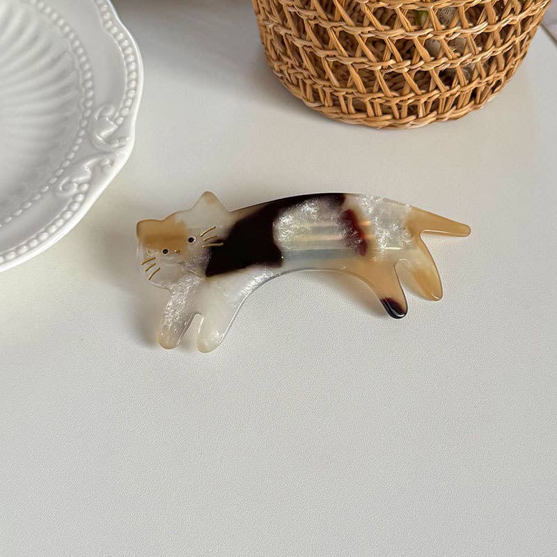 Playful Cat Hair Clips, Animal - Inspired Acetate Hair Claw