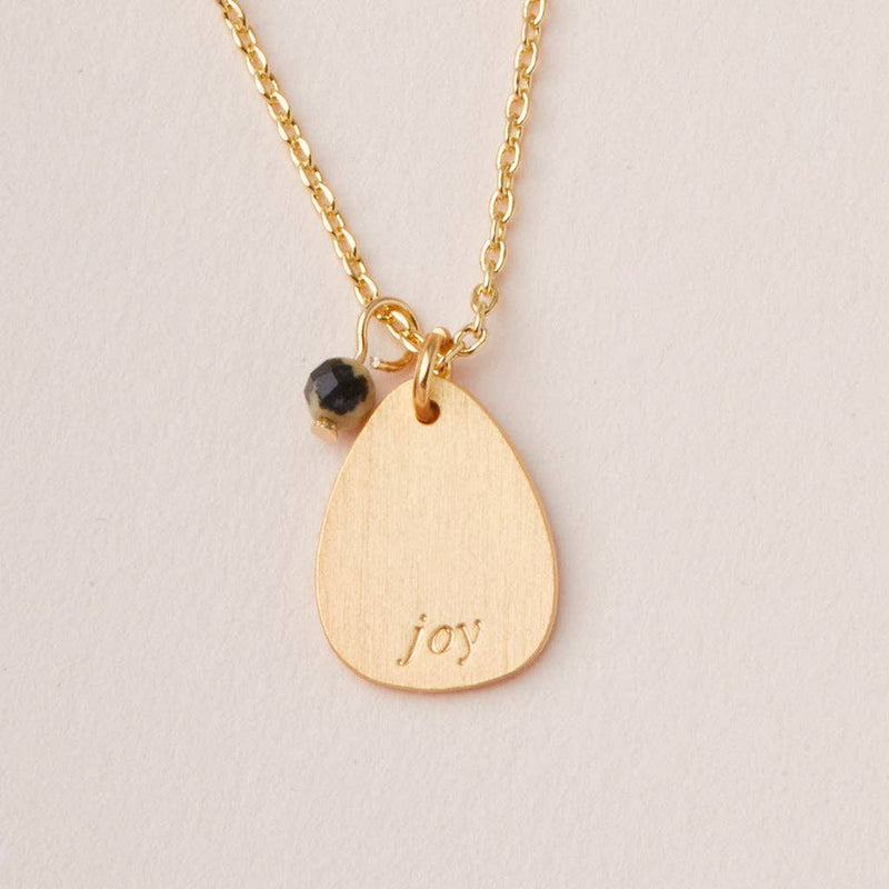 Stone Intention Charm Necklace - Dalmatian/Gold