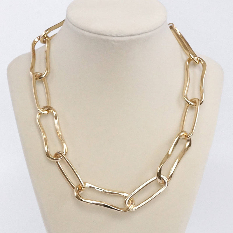 Chunky Chain Necklace Big Long Golden Links