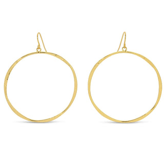 Splendid Iris Lightly Hammered Open Circle Earrings