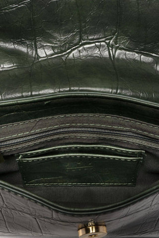 Wilma Faux Croc Mini Flap Top Handle Crossbody