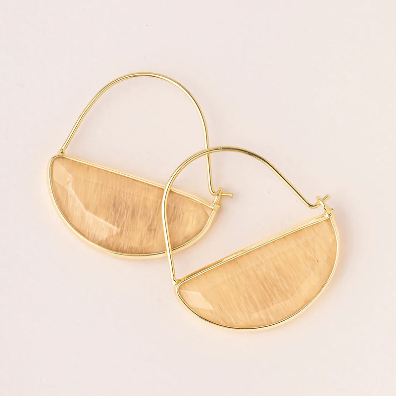 Scout Curated Wears - Stone Prism Hoop - Citrine/Gold