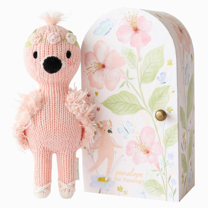 Cuddle+Kind Tiny Penelope the flamingo, gives 10 meals