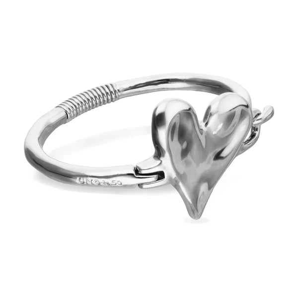 UNOde50 Silver Alloy Semi-Rigid Heart Bracelet