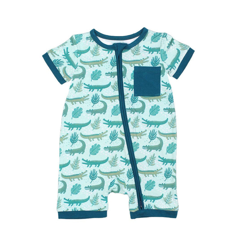 Later Gator Alligator Bamboo Baby Shortie Romper