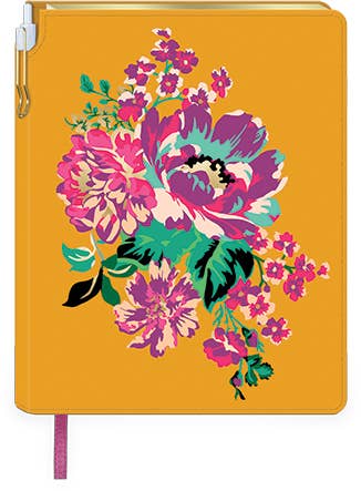 VEGAN LEATHER JOURNAL WITH PEN GLOBAL GARDEN BOUQUET