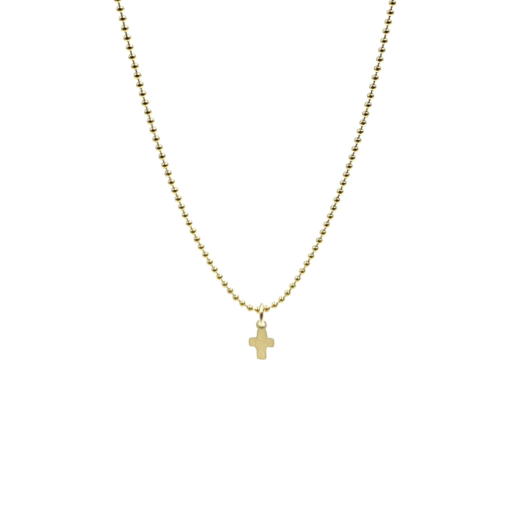 Erin Gray 14k Gold-Filled 16" Baby Bliss Necklace with Luxe Cross- Waterproof!