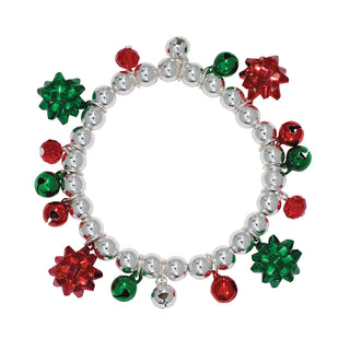 Periwinkle Bracelet-Bells w Red & Green Bows