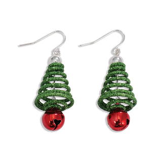 Periwinkle Earrings-Green Tree Red Jingle