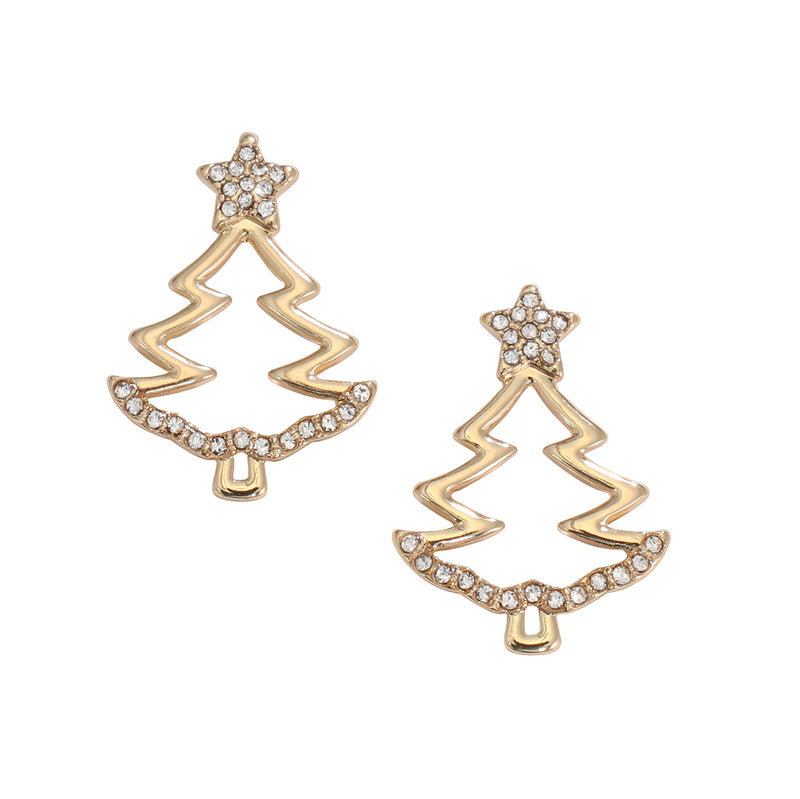 Earrings-Christmas Tree w Crystals