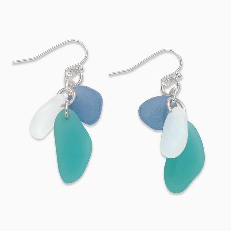 Earrings-Blue + Mint Sea Glass