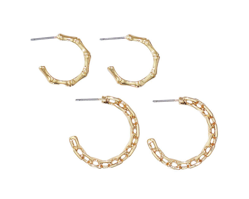 Gold Hoop Duo Earrings 8108384