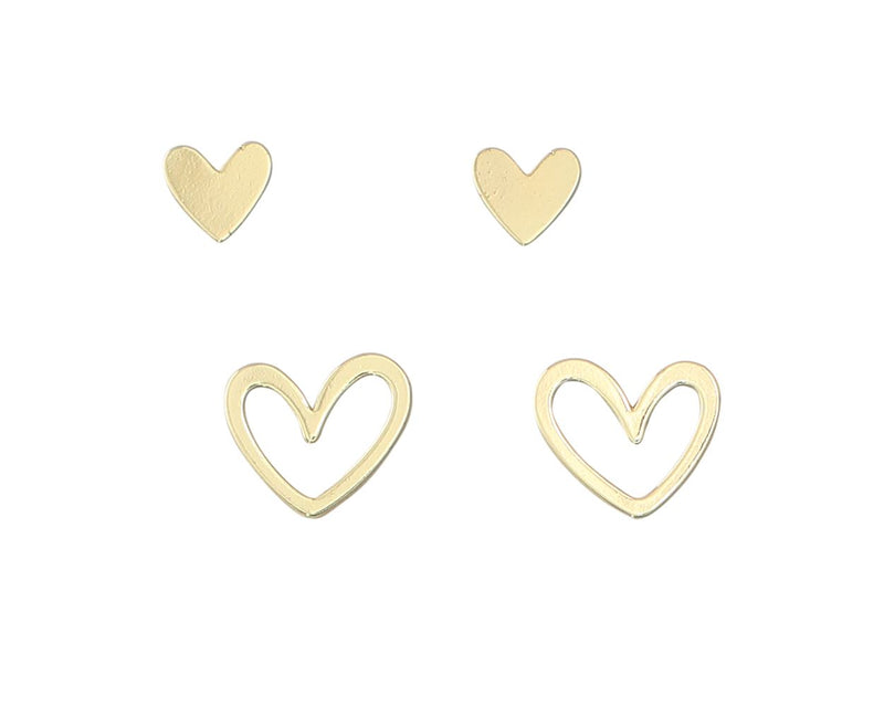 Gold Hearts Duo Earrings