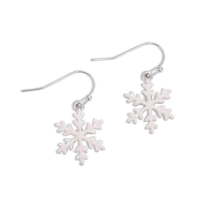 Earrings-Glitter Snowflake