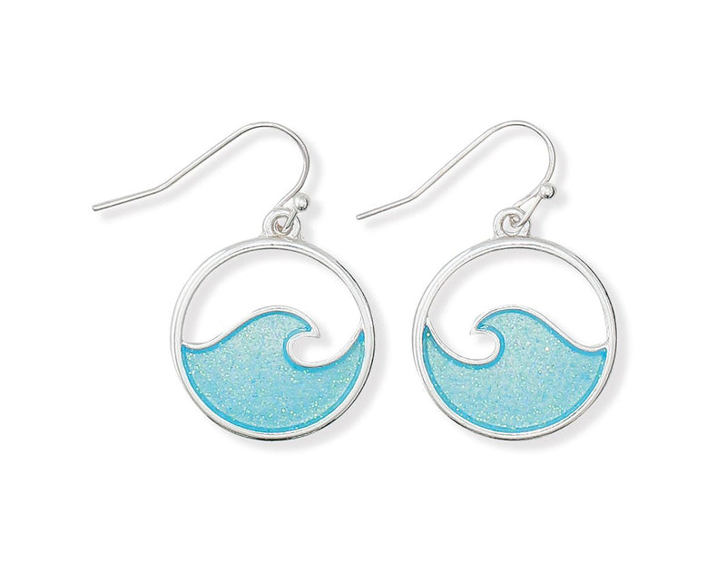 Aqua Glitter Wave Earrings 8109215