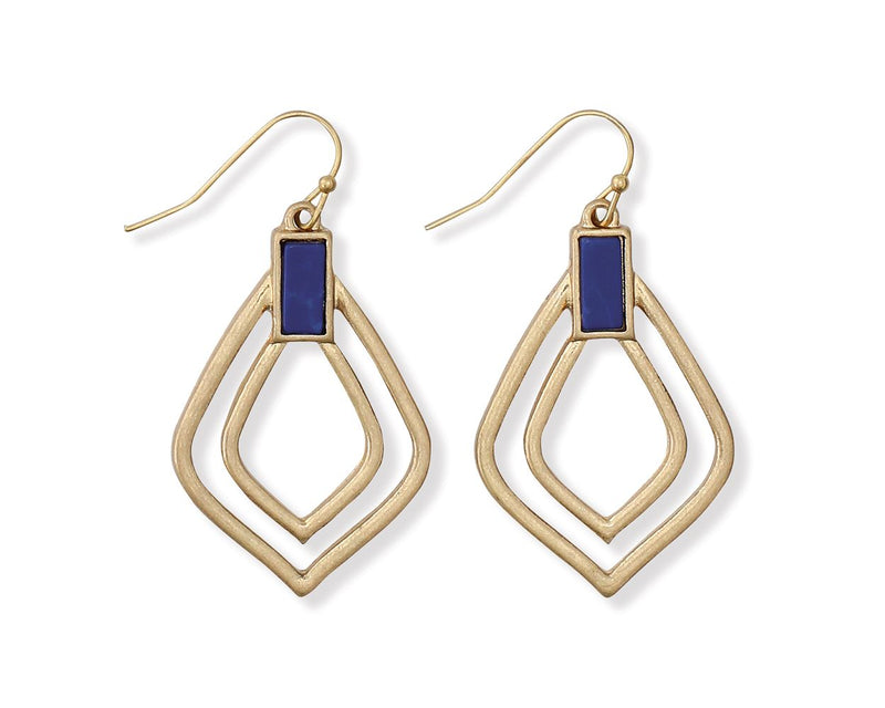 Earrings-Gold & Blue Teardrops 8109339