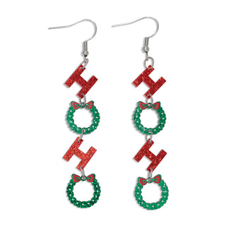 Periwinkle Earrings-HO HO Wreaths