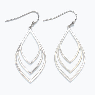 Periwinkle Earrings-3 Tiered Silver Drops