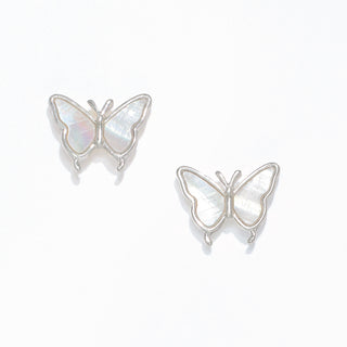Periwinkle Earrings-Silver MOP Butterflies