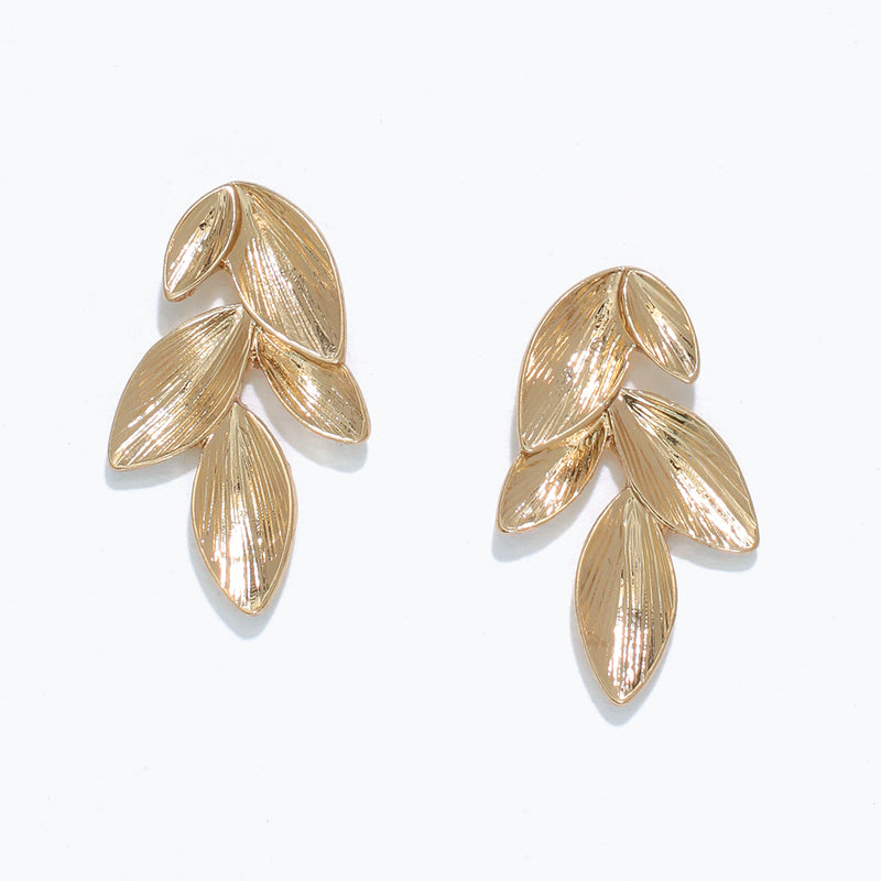 Earrings-Gold Leaf Clusters