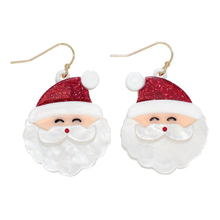 Periwinkle Earrings-Jolly Santa with Crystal
