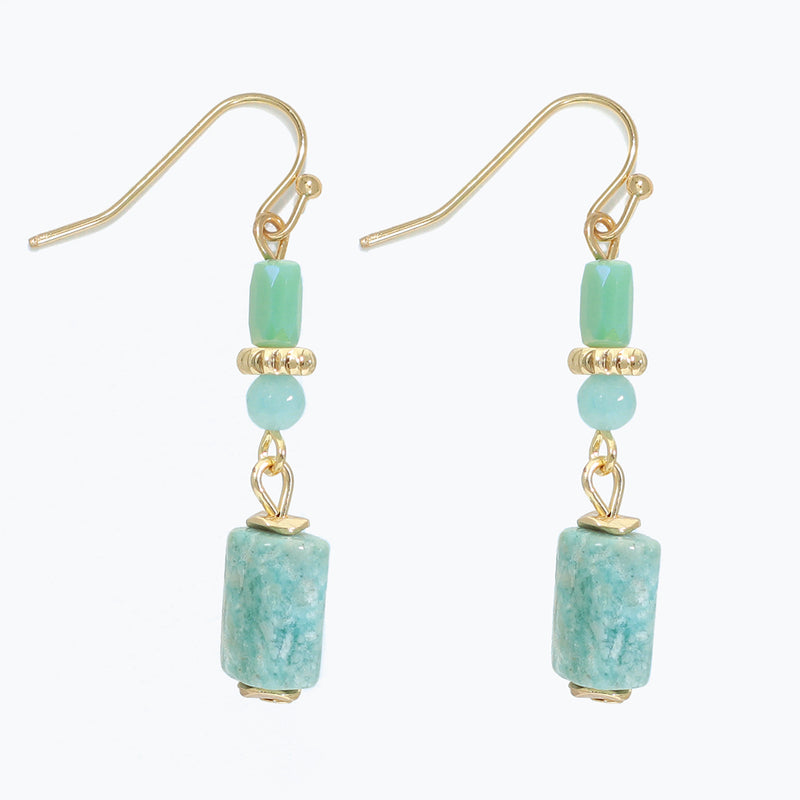 Earrings-Gold with Amazonite