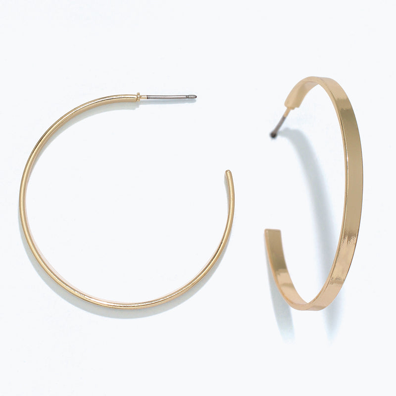 Earrings-Polished Gold Hoops