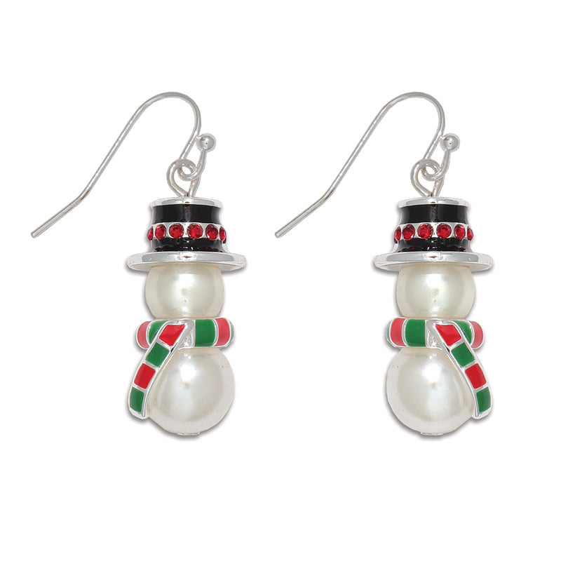 Earrings-Snowman with Scarf