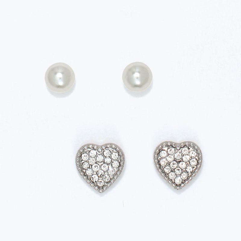 Periwinkle Earrings-DUO SV Crystal Heart + Pea