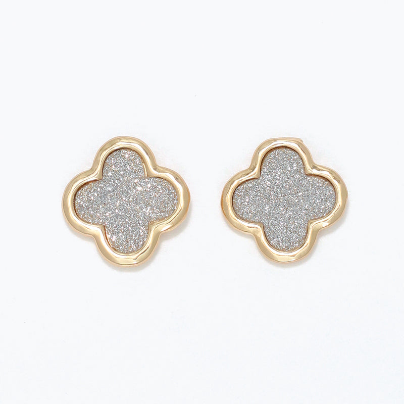 Periwinkle Earrings-Gold Cover w Silver Glitter