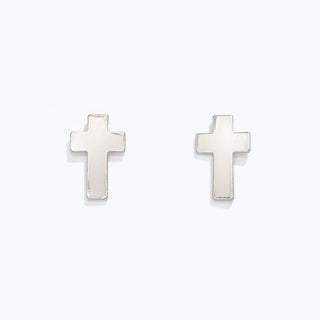 Periwinkle Earrings-Silver Crosses