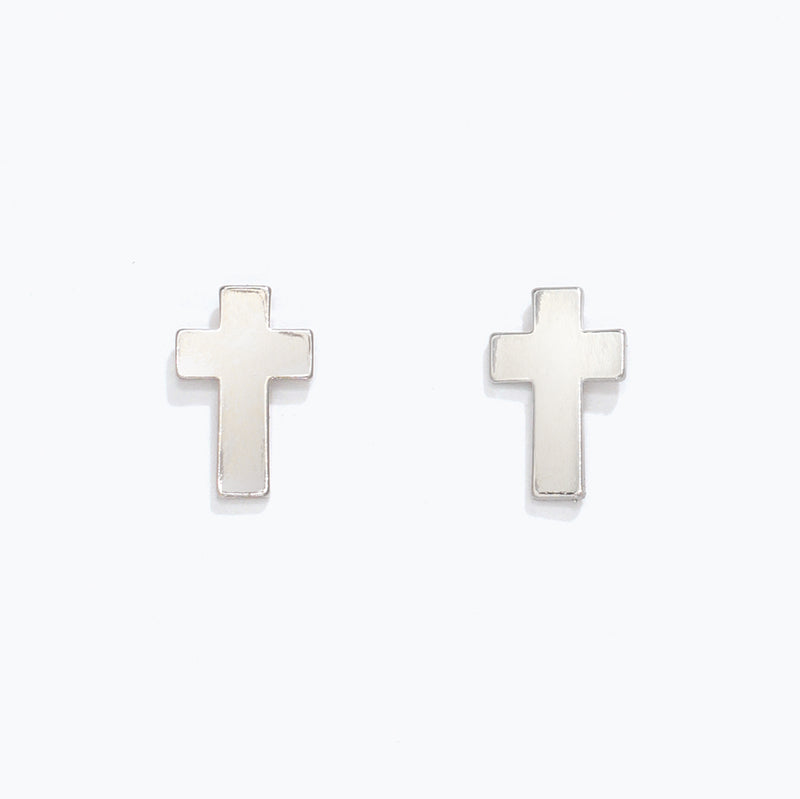 Earrings-Silver Crosses