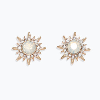 Earrings-Gold Bursts with Crystals