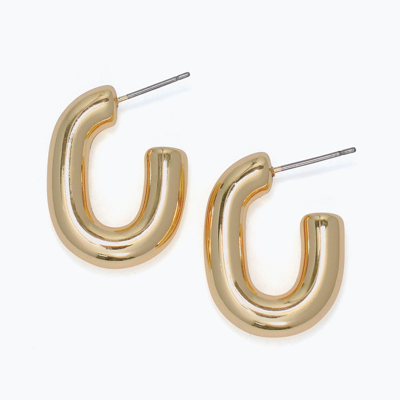 Earrings-Trending Gold Oval Hoops