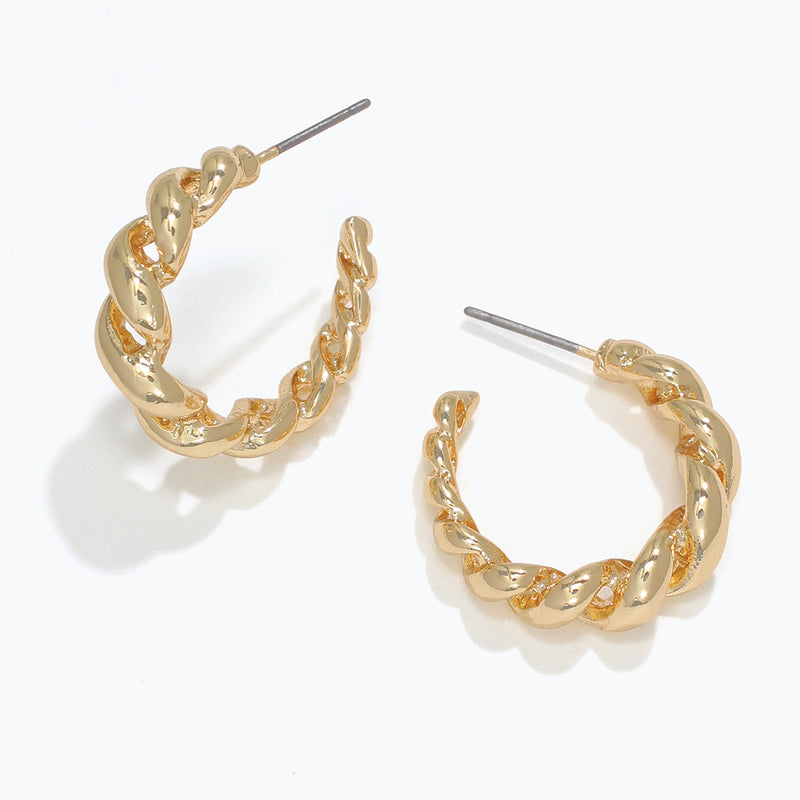 Periwinkle Earrings-Gold Weave Hoop